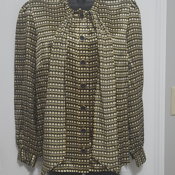 Peter Nygard Silk Tie Blouse - Picture 4 of 7